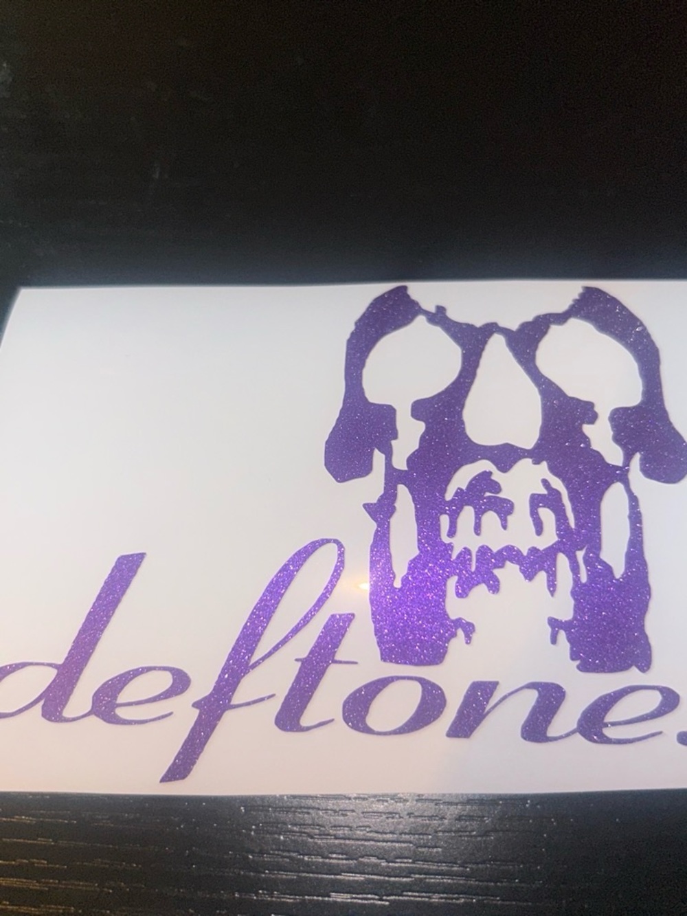 Deftones Purple Skull Logo Decal - Glitter Purple